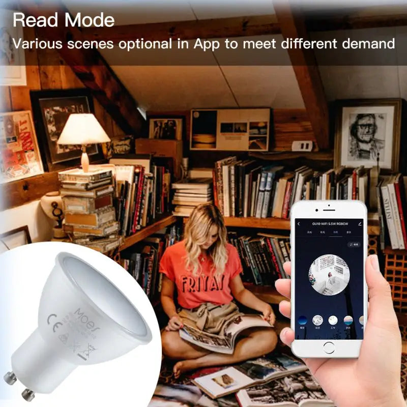 Tuya GU10 WIFI Smart LED Bulbs RGB C+W White Dimmable Lamps Smart Life APP Control Light Bulb With Alexa Google Yandex Alice